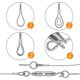 thumbnail image 3 of (15 m) Kit para colgar cuerda de acero inoxidable 304, cable de acero inoxidable recubierto de nailon, tensor de cable de acero de PVC, para cuerda de tienda, tendedero, candelabro de exterior, 3 of 4