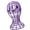 Three Piece Purple, variant on Wig Stand Rack Plastic Head Shaped Designs for Long and Short Hair Display