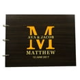 thumbnail image 1 of Custom Rustic Wedding Scrapbook Wood Engraved Name Bride & Groom Advice Guestbook, 1 of 6