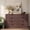 Walnut Brown, variant on Hvoonc 7 Drawer Dresser for Bedroom, 54.5" W Curved-Corner Modern Chest of Drawers with Faux Marble Top, Natural Oak