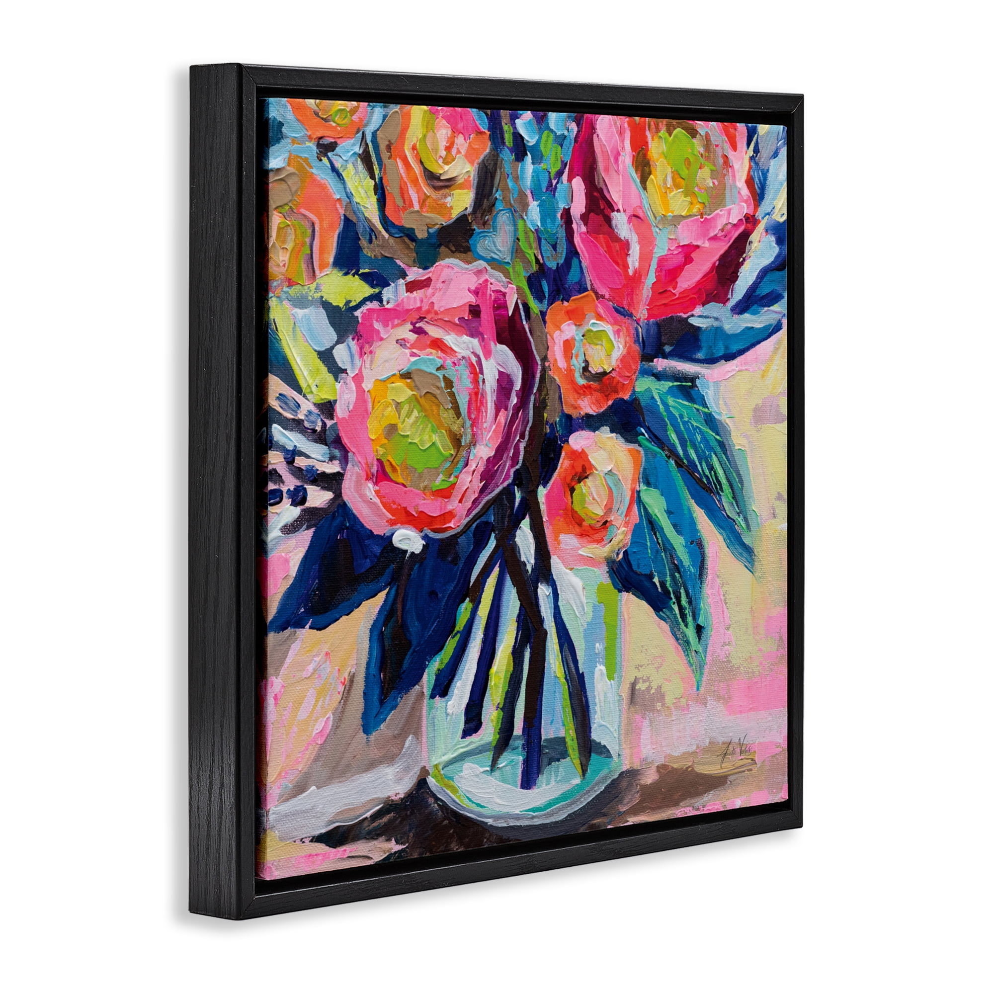 Stupell Industries Because You Love Me Black Framed Floater Canvas Wall Art, design by Jeanette Vertentes