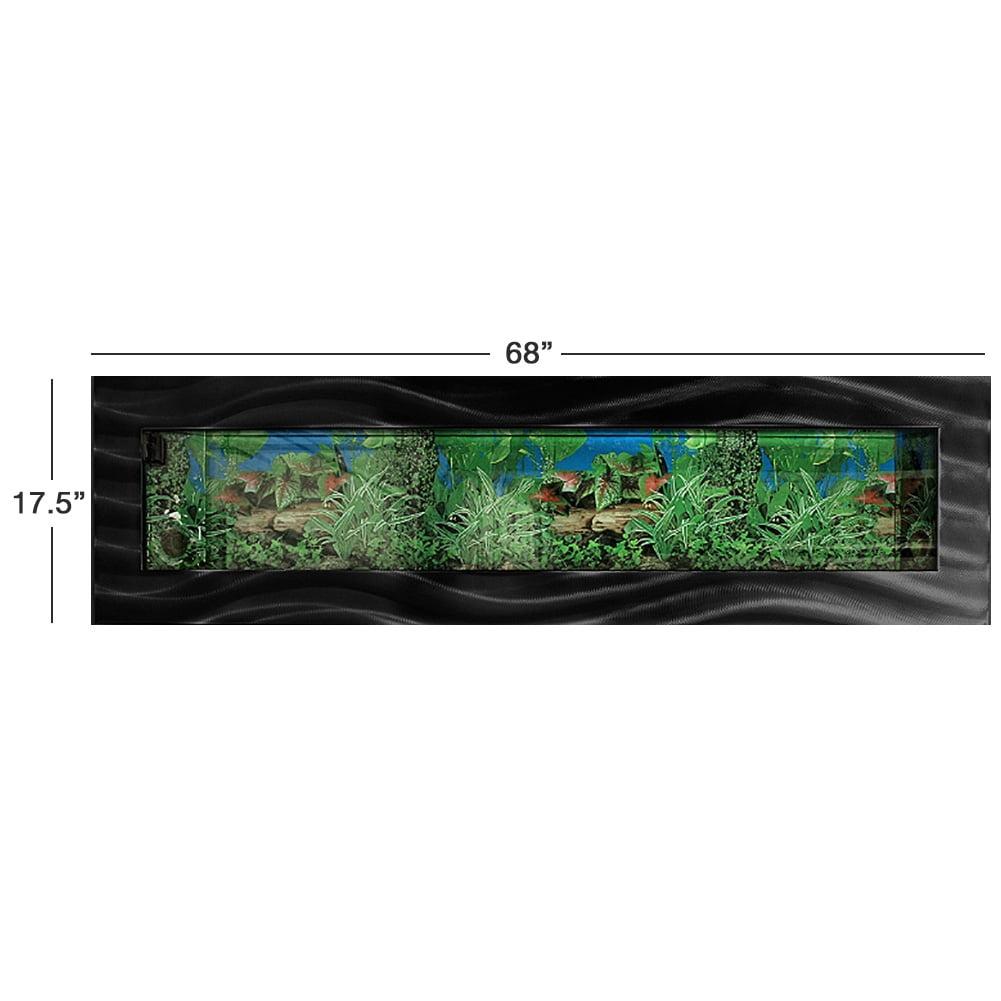 Aussie Aquariums 2.0 Wall Mounted Aquarium - Panoramic - Brushed Black
