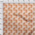thumbnail image 3 of oneOone Polyester Spandex Orange Fabric Floral Sewing Craft Projects Fabric Prints By Yard 56 Inch Wide, 3 of 4