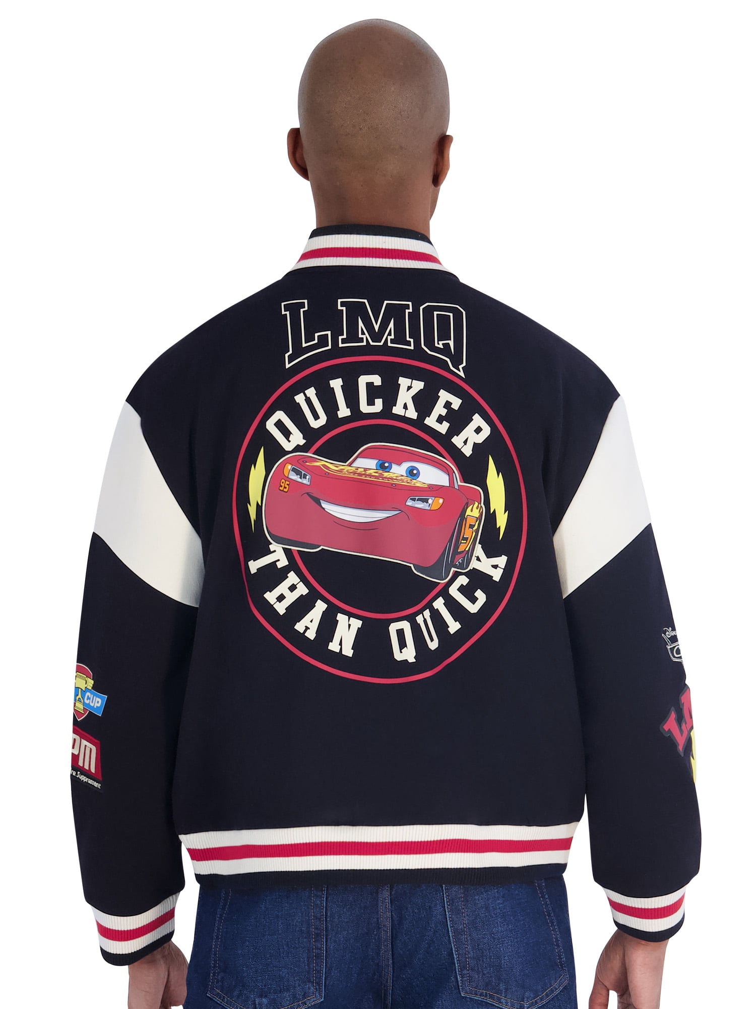 Disney Pixar Cars Mens Bomber Jacket, Lightning McQueen, Sizes XS-3XL