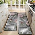 thumbnail image 4 of Kitchen Rugs Sets Of 2,Pioneer Flower Floral Print Pattern Anti Fatigue Kitchen Mat Rugs Non Slip Washable,Decorative Kitchen Floor Mats for Kitchen,Sink,Laundry,17"x47"+17"x47", 4 of 5