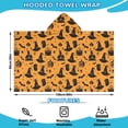 thumbnail image 2 of Orange Witch Hat Halloween Pattern Hooded Bath Towel，60"x35" for Ages 3 To 12 Kids, Quick Dry Lightweight Soft Microfiber Hood Beach Towel Cover Up for Kids, 2 of 7