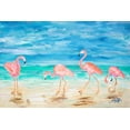 thumbnail image 2 of DeRice, Julie 14x11 White Modern Wood Framed Museum Art Print Titled - Flamingo Beach, 2 of 4