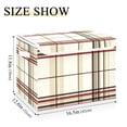 thumbnail image 5 of Yayeee Collapsible Cube Storage Bin with Lid Fabric Closet Decorative Basket with Handles, Cream Plaid, 5 of 7