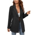 thumbnail image 2 of LOVZFMLL Vestes pour Femmes Couleur Unie Mode Col à Revers Bouton Manches Longues Petit Blazer Pardessus, 2 of 7