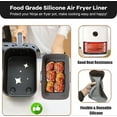 thumbnail image 2 of 2 Pcs Doublure en Silicone pour Friteuse à Air Chaud Ninja AF400UK AF300UK, Accessoires pour Friteuse à Air Ninja Dual 9.5L, Doublures Réutilisables (Gris), 2 of 5