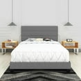 thumbnail image 5 of Skyline Decor Upholstered Linen Tri Panel Platform Bed Frame with Headboard, Full, Gray, 5 of 5