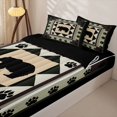 thumbnail image 3 of Erosebridal Cabin Bear Paw Zipper Full Size Comforter Sets with Fitted Sheet and 2 Pillowcases,Pine Cone Zipper Bedding Set For Boys,Black Reversible,4pcs, 3 of 7