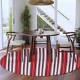 thumbnail image 4 of Round Area Rug 6 Ft, Red Pink Stripes Washable Non-Slip Circle Carpet for Living Room/Bedroom, Country Simple Gradient Vertical Lines Low-Profile Indoor Mats Collection Rugs for Residential, 4 of 7