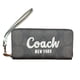 thumbnail image 1 of Cartera Coach Café con logos negros y cremallera plateada, 1 of 3