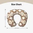 thumbnail image 3 of U-Shaped Pillow 11.8×9.8in With Pillow Core Comfortable Soft Invisible Zipper For Daily Travel Driving Office Brown Moroccan Trellis Hand-Drawn Sketch_2, 3 of 8