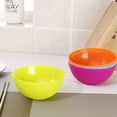 thumbnail image 2 of 4pcs Colorful Plastic Children Dinner Bowl Food Bowl Round Shape Design Rice Soup Bowl for Kids (Mixed Color), 2 of 7
