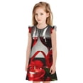 thumbnail image 1 of Balery Red Wine Rose Camisón de princesa para niñas, pijama de algodón con mangas abullonadas, suave y bonito.-XX-Large, 1 of 6