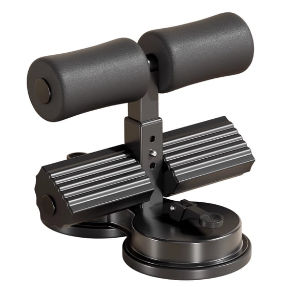 Abdominal Crunch Bench, Adjustable Sit Up Equipment with Suction Cups, Steel Frame & Foam Pad, Home Gym Core Workout Machine, Black