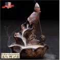 thumbnail image 2 of Ceramic Backflow Incense Burner Holder Home Decor Mountain Waterfall 012 & 40pcs Cones Gift, 2 of 5