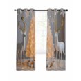 thumbnail image 7 of Gray Christmas Blackout Curtains for Bedroom, Xmas Trees Elks Snowflakes Gifts Winter Thermal Insulated Kitchen Drapes with Grommets, Light Blocking Window Treatment, 2 Panels 27.5" x 39", 7 of 7