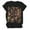 Black, variant on Womens Summer Tops Fashion Print Crew Neck Short Sleeve T Shirt Top Casual T Shirts for Women Black L