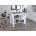 thumbnail image 6 of Dtwnek Wood Kitchen Island with 3 Shelves, White + Light Gray, 6 of 6