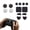 black and white, variant on All-in-One Silicone Grip Accessory Kit Compatible with 2026 Steam Controller 2, Thumbstick Caps Touchpad & Rear Button Carbon Fiber Stickers