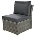 thumbnail image 6 of 9 Pieces Outdoor Patio Furniture Set Outdoor Sectional Rattan Sofa Set Manual Wicker Patio Conversation Set with Ottomans, Solid Wood Coffee Table for Yard Deck Porch(Grey), 6 of 9