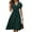 Green, variant on CIENVNSTG Long Dresses for Women Mid Length Dresses a Line Vestidos Slim Fit V Neck Short Sleeve Tight Waist Elegant Splice Lace Up Bow Summer Elegant Dress Red S
