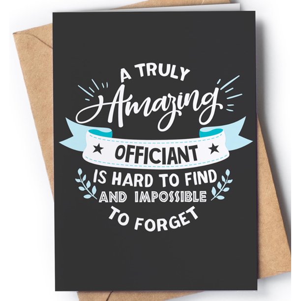 Tarjeta de felicitación de agradecimiento para oficiante