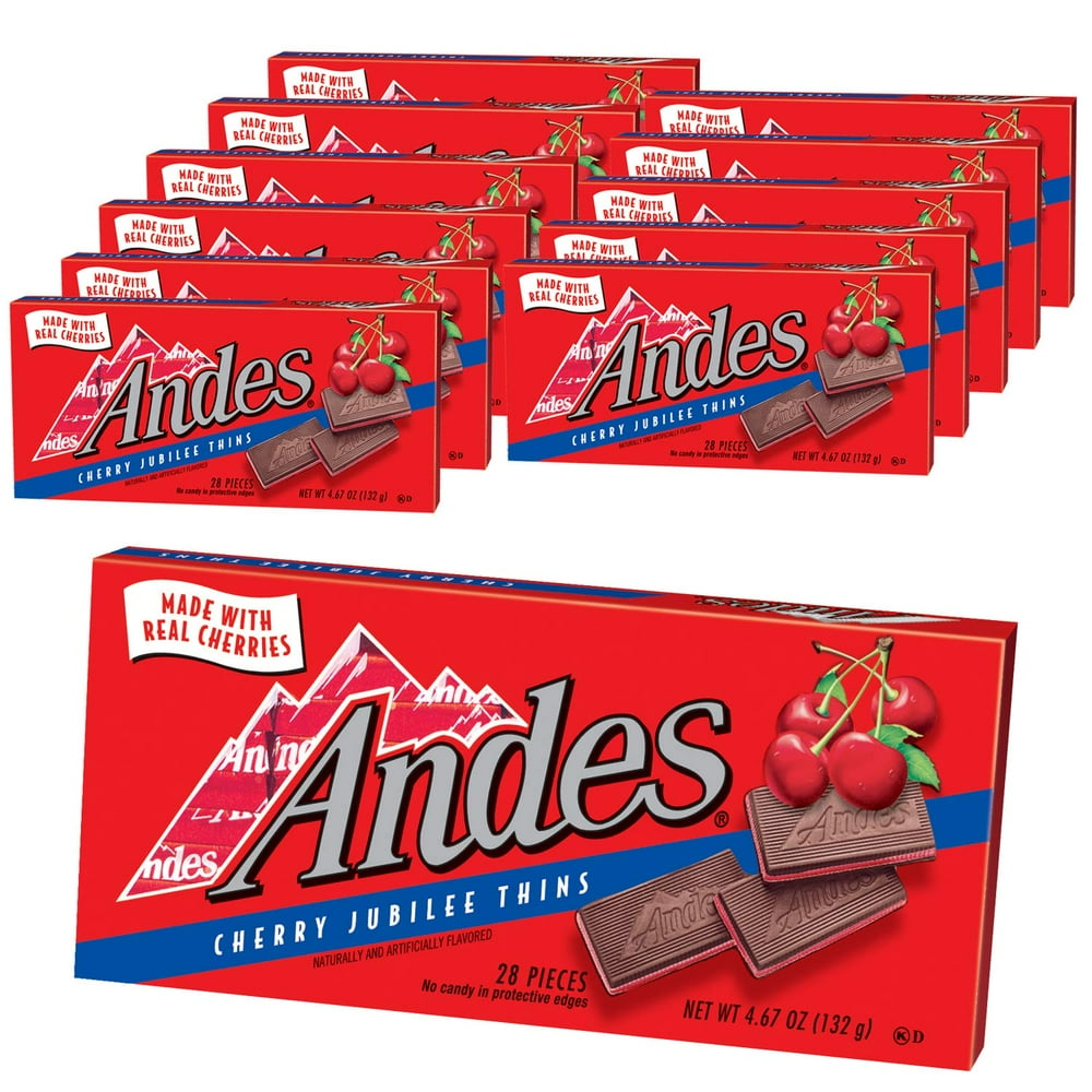 Andes Mints Cherry Jubilee Thins Chocolates, 28Piece Box, 4.67 Ounce