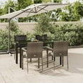 thumbnail image 1 of vidaXL 5 Piece Garden Dining Set with Cushions Black and Grey Poly Rattan, 1 of 5