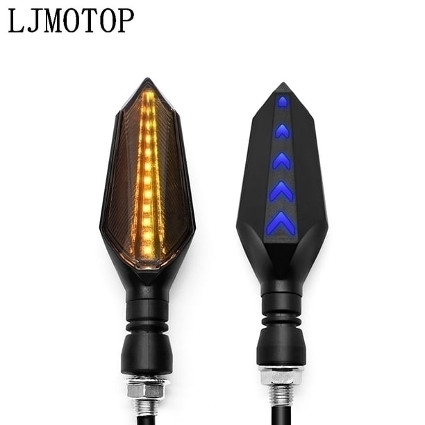 Lámpara LED de señal de giro Universal para motocicleta, luces indicadoras de Flash de flujo secuencial, luz de marcha ámbar