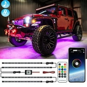 SNNROO RGB Dreamcolor led Car underglow lights Automobile chassis lamp streamer racing lamp decorative atmosphere lamp LED neon lamp chassis application app control Underbody Music Lights