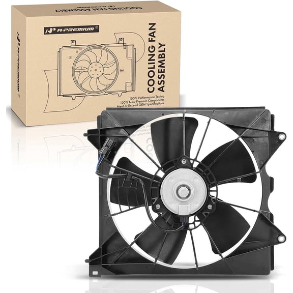 A-Premium Engine Radiator Cooling Fan Assembly Compatible with Honda Accord 2008 2009 2010 2011 2012, L4 2.4L Left Side, Replace# 19015R40A01, 19031R40A01