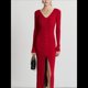 thumbnail image 5 of Vestido Tipo Suéter con Cuello en V, Abertura Frontal y Botones Acanalados para Mujer Vino Tinto M, 5 of 8