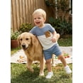 thumbnail image 3 of BemeyourBBs Toddler Baby Boy Summer Clothes 2 Pieces Outfit Waffle Knit Contrast Short Sleeve T Shirts and Pockets Shorts Set, 3 of 9