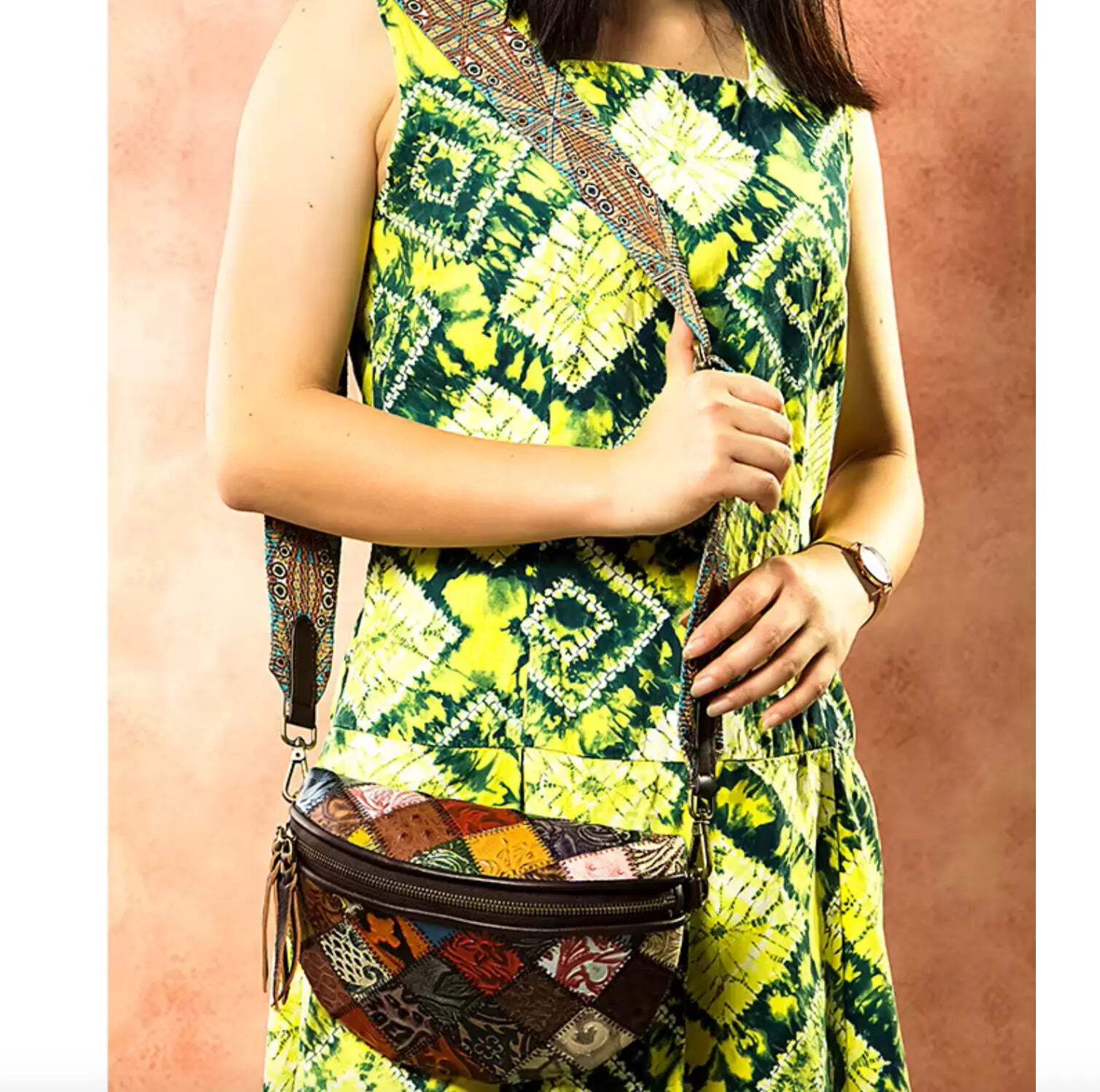 New Fendiz Elegant Shoulder Sling Bag Genuine Cow Leather Retro Classic