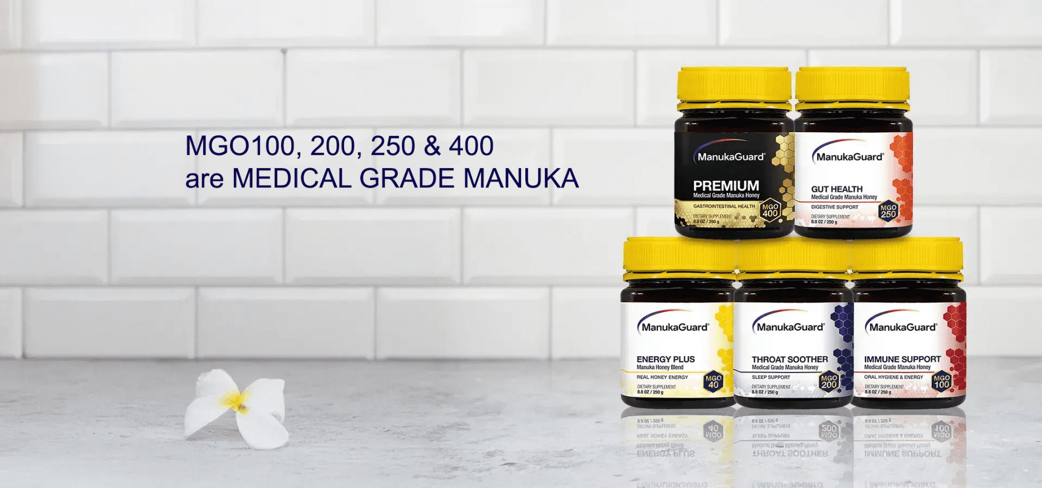 ManukaGuard Medical Grade Manuka Honey, Natural Throat Soother, MGO 200, 8.8 oz