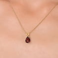 thumbnail image 3 of Gem Stone King 10K Yellow Gold Red Garnet Pendant Necklace for Women | 0.77 Cttw | Gemstone January Birthstone | Pear Shape 7X5MM | With 18 inch Chain, 3 of 6