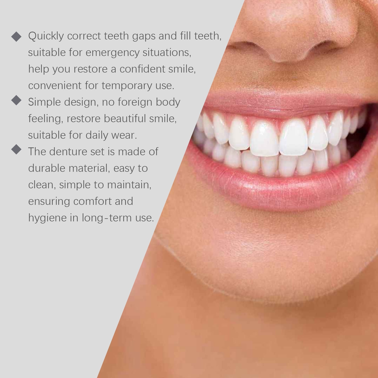 HZA Silicone Full Dentures Prostheses for All Men and Women