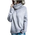 thumbnail image 2 of Sweaters For Women Cowl Neck Long Sleeve Knit Loose Sweater Solid Color Casual Jumper Tops, 2 of 4