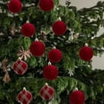 thumbnail image 5 of Tyidzon 12Pc Velvet Christmas Ornaments for Christmas Tree, Red Flocked Christmas Balls Ornaments Set for Xmas Holiday Party Home Decor, 5 of 6
