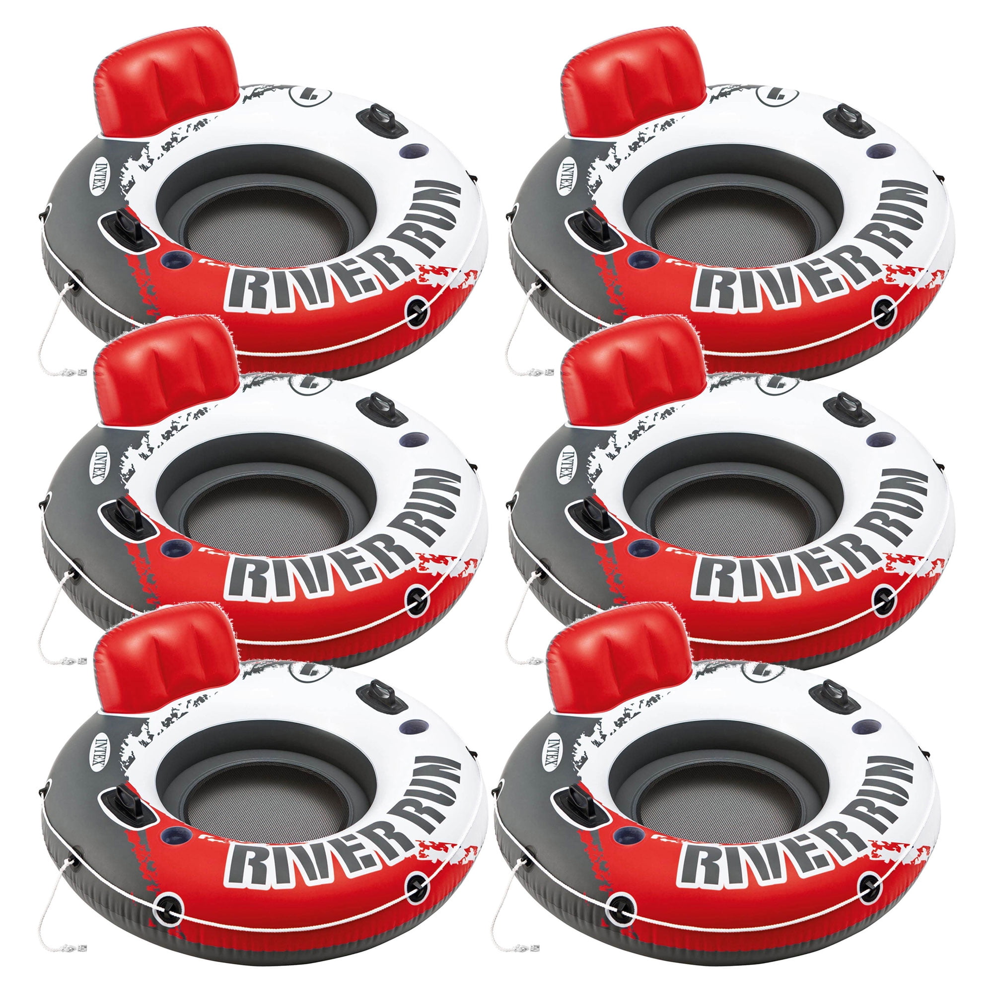Intex River Run 1 Person Inflatable Floating Lounger, Color Varies (6 Pack)