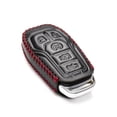 thumbnail image 3 of Vitodeco Genuine Leather Smart Key Fob Case Cover Protector Compatible for Ford Fusion, Explorer, Escape, Edge, F-150, Mustang (2015 - 2017 Models) - 5-Button, Black/Red, 3 of 5