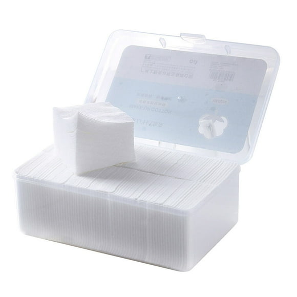 EeaseMX 1000 almohadillas finas para maquillaje facial con caja de almacenamiento, de tela no tejida, suaves para la piel, para desmaquillar el rostro.