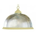 thumbnail image 2 of One Light Polished Brass Clear Ribbed Halophane Glass Down Pendant, 2 of 2