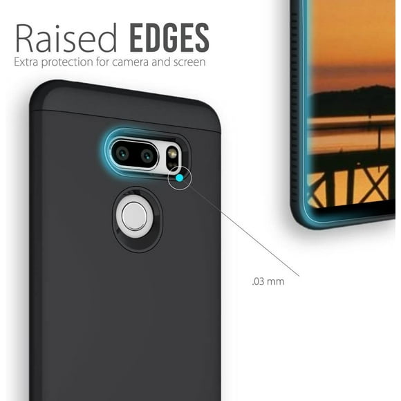 TUDIA Merge, Dual Layer Case Designed for LG V35 ThinQ (Matte Black)