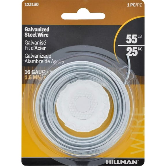 Hillman 25 ft. L Galvanized Steel 16 Ga. Wire