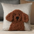thumbnail image 3 of JWH Handmade Poodle Throw Pillow Covers for Sofa Couch Bedding Decoration 18x18inch Brown, 3 of 10